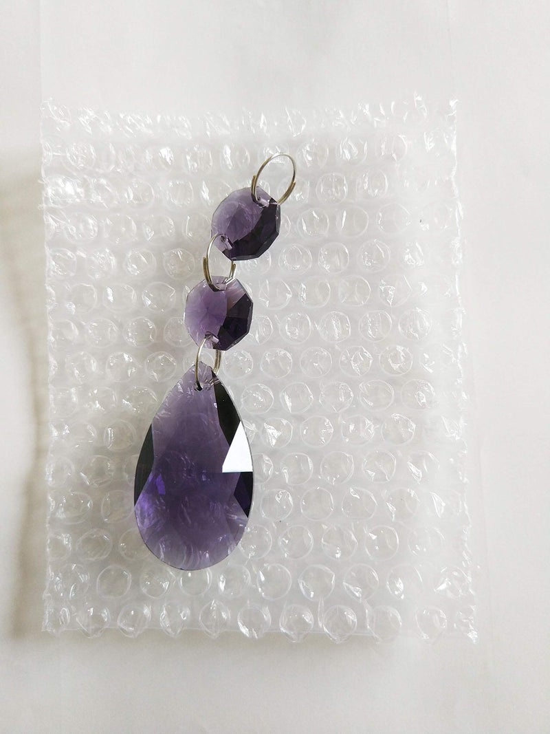 HUESEW Violet Glass Teardrop Pendants, Pack of 10, Traditional Style, Wedding & Christmas Decor - Image 4